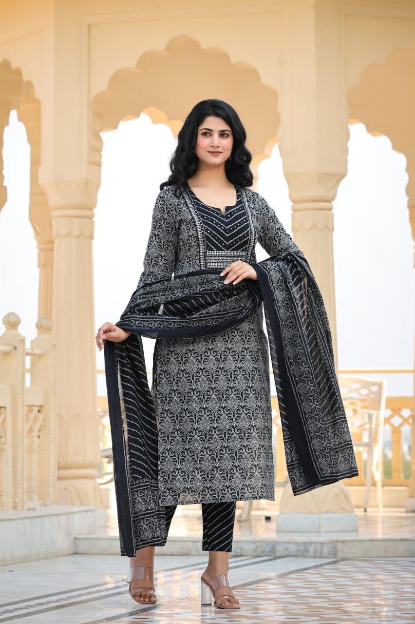 Black kurta set